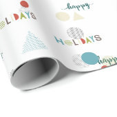 Minimalistische Art Deco Wit Blauwgroen Prettige f Cadeaupapier (Rol Hoek)