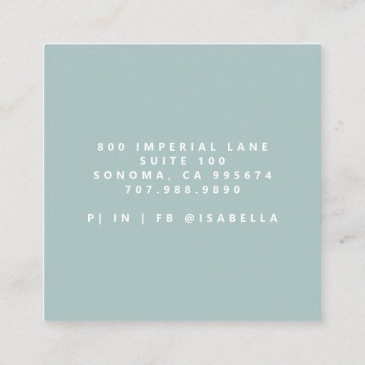 Minimalistische Artiest Script Make-up Artiest Dus Vierkante Visitekaartje (Achterkant)