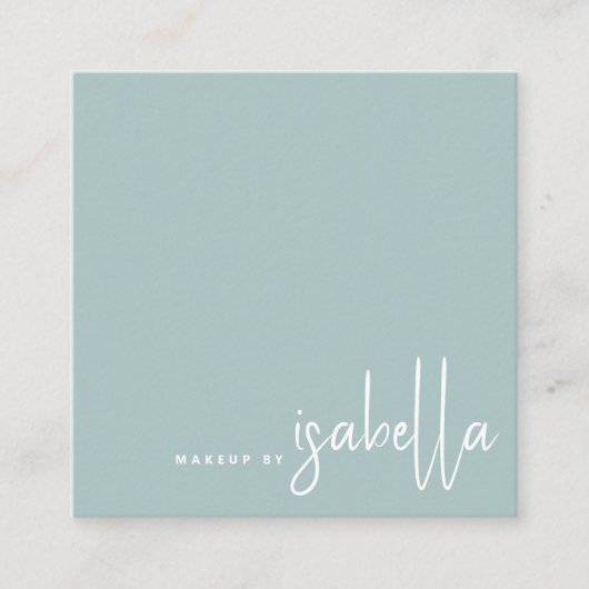 Minimalistische Artiest Script Make-up Artiest Dus Vierkante Visitekaartje (Voorkant)