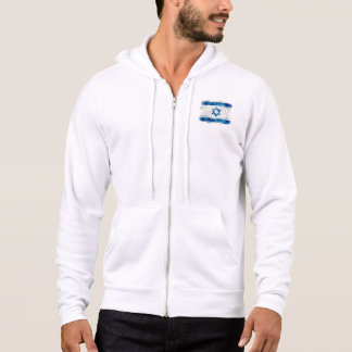Minimalistische Artistieke Israëlische Vlag Rits H Hoodie