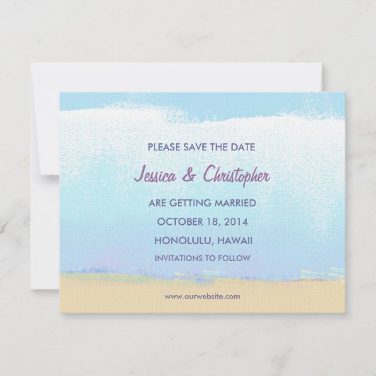 Minimalistische Artistieke Strand Save the Date Aa (Voorkant)
