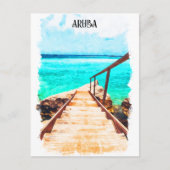 Minimalistische Aruba Caribische Tropische Vakanti Briefkaart (Voorkant)