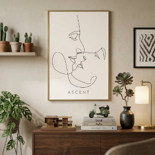 Minimalistische 'ASCENT' Architecturale Lijnkunst  Poster