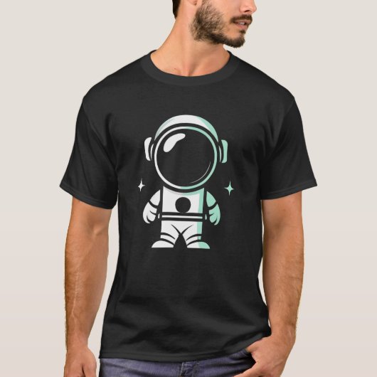 Minimalistische astronaut, astronautenliefhebbers t-shirt (Voorkant)