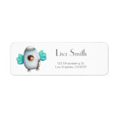 Minimalistische astronautische vogel die met het r etiket (Voorkant)