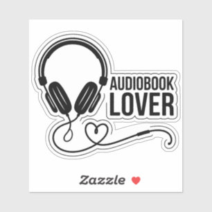 Minimalistische Audiobook Lover Hoofdtelefoon Stic Sticker