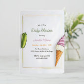 Minimalistische augurken en ijs Baby shower Kaart (Staand voorkant)