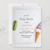 Minimalistische augurken en ijs Baby shower Kaart (Voorkant)