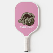 Minimalistische Australische Aboriginal Kangoeroe  Pickleball Paddle (Achterkant)