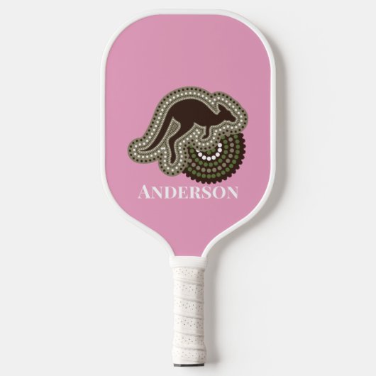 Minimalistische Australische Aboriginal Kangoeroe  Pickleball Paddle (Voorkant)