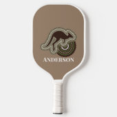 Minimalistische Australische Aboriginal Kangoeroe  Pickleball Paddle (Achterkant)