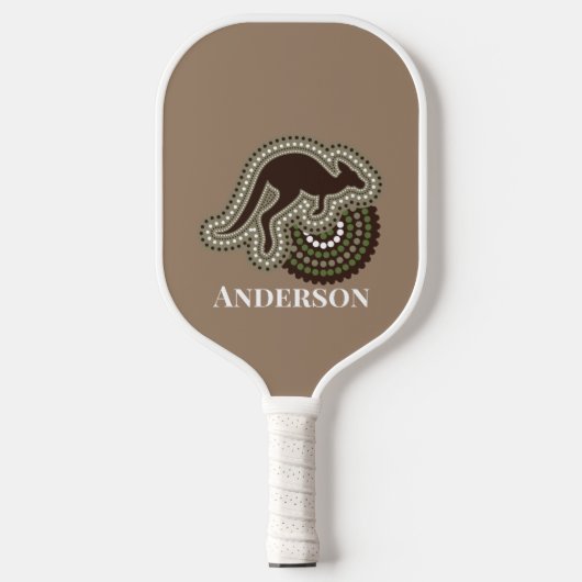 Minimalistische Australische Aboriginal Kangoeroe  Pickleball Paddle (Voorkant)