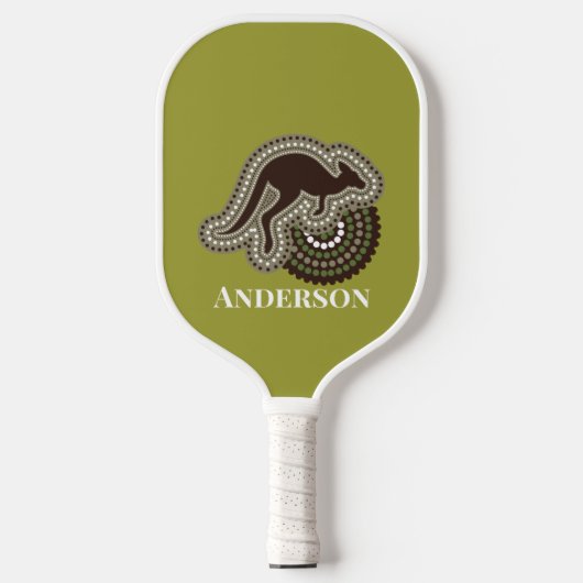 Minimalistische Australische Aboriginal Kangoeroe  Pickleball Paddle (Voorkant)