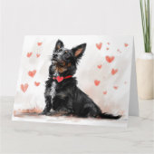 Minimalistische Australische Kelpie met Hart Moder Kaart (Voorkant)