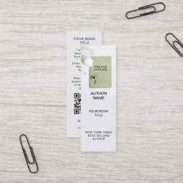 Minimalistische auteursbladwijzer sjabloon met boe mini visitekaartje