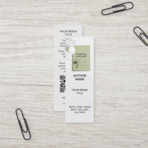 Minimalistische auteursbladwijzer sjabloon met boe mini visitekaartje