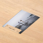 Minimalistische Avant Garde Fotobruiloft Bewaar de Acryl Uitnodigingen (Laagn)