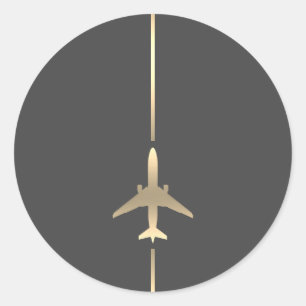 Minimalistische Aviation Classic Ronde Sticker