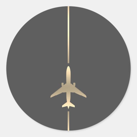 Minimalistische Aviation Classic Ronde Sticker (Voorkant)