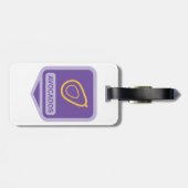 Minimalistische avocado-badge in Paarse en gouden  Bagagelabel (Achterkant horizontaal)