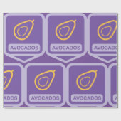 Minimalistische avocado-badge in Paarse en gouden  Cadeaupapier (Vlak)