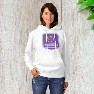 Minimalistische avocado-badge in Paarse en gouden Hoodie