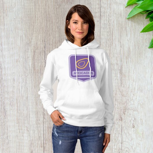 Minimalistische avocado-badge in Paarse en gouden  Hoodie