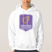 Minimalistische avocado-badge in Paarse en gouden Hoodie (Voorkant)