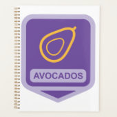 Minimalistische avocado-badge in Paarse en gouden  Planner (Voorkant)