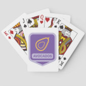 Minimalistische avocado-badge in Paarse en gouden  Pokerkaarten (Achterkant)