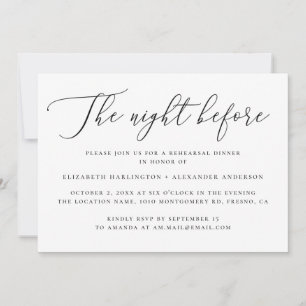 Minimalistische avond ervoor   Wedding repetitie d Kaart