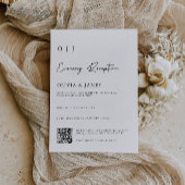 Minimalistische avondreceptie met QR-code rsvp Kaart