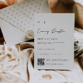 Minimalistische avondreceptie met QR-code rsvp Kaart