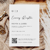 Minimalistische avondreceptie met QR-code rsvp Kaart