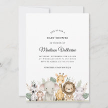 Minimalistische Avontuur Bosdieren Baby Shower