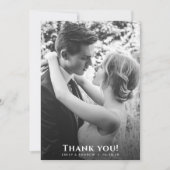 Minimalistische B&W foto bruiloft Bedankkaart (Voorkant)
