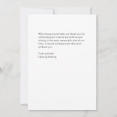 Minimalistische B&W foto bruiloft Bedankkaart (Achterkant)