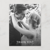 Minimalistische B&W foto bruiloft Briefkaart (Voorkant)