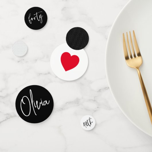 Minimalistische B & W geometrische 40e verjaardag Confetti (Groep)