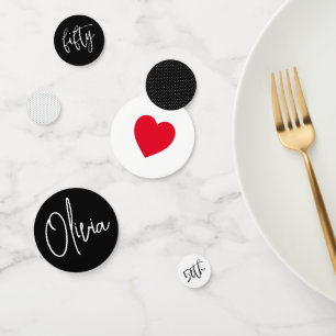 Minimalistische B & W geometrische 50ste verjaarda Confetti