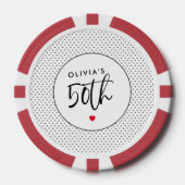 Minimalistische B & W geometrische 50ste verjaarda Poker Chips (Voorkant)