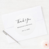 Minimalistische B&W gepersonaliseerd Dated Bedankt Ronde Sticker (Envelop)