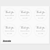 Minimalistische B&W gepersonaliseerd Dated Bedankt Ronde Sticker (Vel)