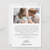 Minimalistische Baby Aankondiging 5 Foto Kerstmis (Achterkant)