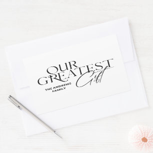 Minimalistische Baby-aankondiging Kerstmis Rechthoekige Sticker