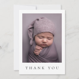 Minimalistische baby bedankkaart neutraal