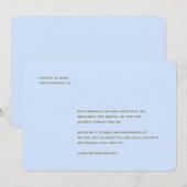 Minimalistische baby blauwe jongen geboorte aankondiging (Voorkant / Achterkant)