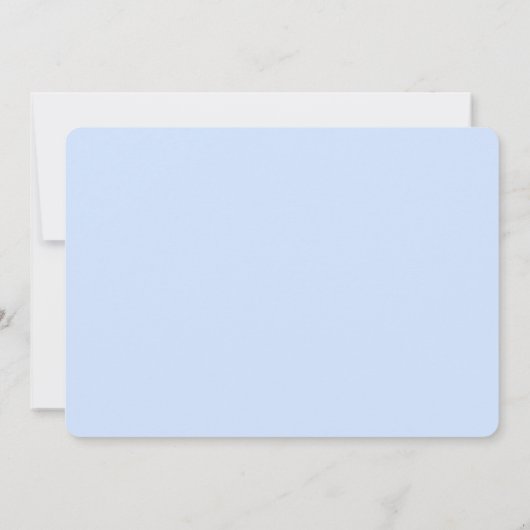 Minimalistische baby blauwe jongen geboorte aankondiging (Achterkant)