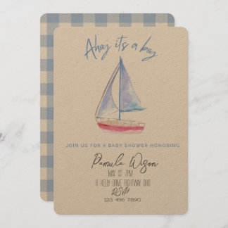 Minimalistische baby boy baby shower kaart