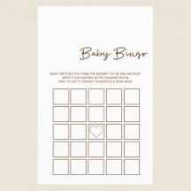 Minimalistische baby cadeau bingo spel flyer